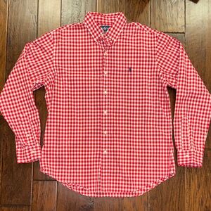 Polo Ralph Lauren Custom Fit Red Gingham Button Down Shirt sz L